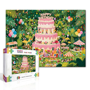 Puzzle de jardin Joyeux Anniversaire de 1000 pièces, puzzle en papier à chercher et trouver pour adultes, enfants, jeu familial, cadeau d'anniversaire, décoration intérieure - Product Image 2