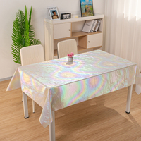 Nappe de table en PVC effet laser, coquille irisée, perle colorée, pour table rectangulaire, restaurant