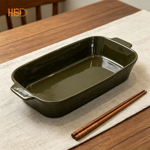 Bandeja Rectangular de Cerámica Repujada Multicolor con Doble Asa, Apta <span class=keywords><strong>para</strong></span> Horno, <span class=keywords><strong>para</strong></span> Cocina Doméstica - Product Image 4