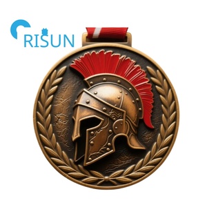 Venta al por mayor personalizado de <span class=keywords><strong>metal</strong></span> esmalte 3D único espartano casco medalla medallón medalla personalizada <span class=keywords><strong>Spartan</strong></span> Race Finisher medallas - Product Image 4