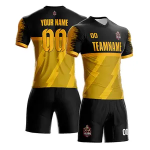 Custom design youth football jersey set thailand t shirts uniform team soccer jersey men retro club soccer wear