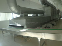 Nieuwe volautomatische vloeibeddroger voor groenten en fruit, laag energieverbruik, hoge efficiëntie, roestvrijstalen constructie, voedsel.