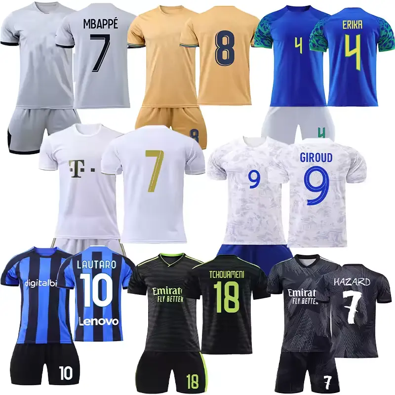 タイからの安い新しいサッカーシャツ品質購入サッカージャージーオンライン卸売審判サッカーユニフォーム