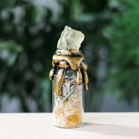Bouteille à Vœux DIY Faite à la Main en Cristal Naturel, Décoration avec Éclats de Pierres Arc-en-ciel, Flacon de Rituel de Recharge, Artisanat Sorcier, Méditation Spirituelle