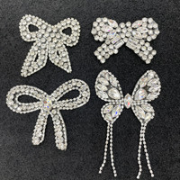 PH174 Patchs en strass thermocollants faits main en verre scintillant et cristal, à dos plat, pour la décoration de chapeaux et de vêtements