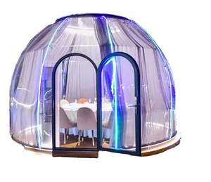 Trend ürün moda açık hava özelleştirilebilir yağmur geçirmez rüzgar kubbe polikarbonat levha romantik yıldızlı kabin kabarcık ev