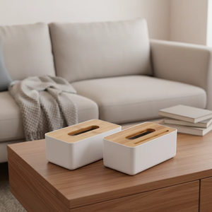 Porte-boîte à mouchoirs en fibre de bambou durable avec logo personnalisé, conteneur de rangement écologique pour serviettes en <span class=keywords><strong>papier</strong></span> et serviettes de table - Product Image 5