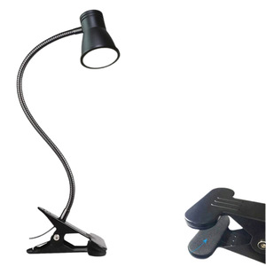 Lampe de bureau LED 3 couleurs de type corne avec base <span class=keywords><strong>à</strong></span> <span class=keywords><strong>pince</strong></span>, col de cygne réglable, lampe USB <span class=keywords><strong>à</strong></span> clip pour armoire, bureau, chevet, petite lampe de lecture - Product Image 2