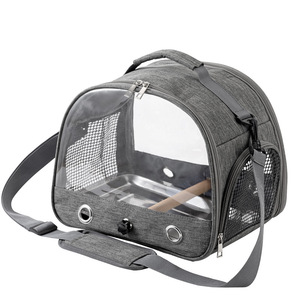 Toptan kuş standı levrek ve paslanmaz tepsi ile seyahat taşıyıcısı seyahat için taşınabilir küçük kuş papağan Parakeet taşıyıcı - Product Image 5
