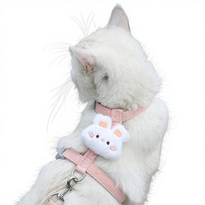 Cat Leash &amp; Chest Harness with Rabbit Plush Pendant Adjustable Prevents <strong>Getting</strong> <strong>Lost</strong> for Kitten Outings Model T018 - Product Image 1
