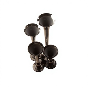 Klaxon de voiture 12V 24V universel à quatre tuyaux chromé, contrôlé électriquement, super puissant, couleur argent - Product Image 5