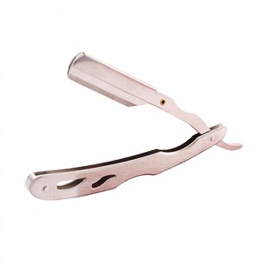 Mirha มีดโกนหนวดผู้ชายขอบตรง, มีดโกนหนวดสแตนเลสสีดำ - Product Image 2