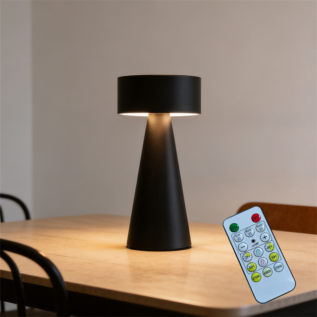 Remote Control Aluminium Alloy Touch Cordless Table Lamp with Wireless Charging for Restaurant Hotel Home Decorative Lighting