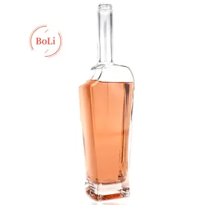 Extremely Green Glass Bottle for Liquor Whiskey 350ml 1L Frosted Glass Bottle for Vodka with Label Free Sample
