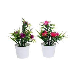 Plante artificielle en pot à cinq pétales, type bonsaï vert, avec roses en mousse, pour la photographie de robes de mariée en intérieur et les célébrations de Thanksgiving - Product Image 1