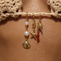 Breloque Coquillage de Plage pour Bikini, Fermoir Charme en Acier Inoxydable, Accessoires de Bikini, Fabrication de Bijoux DIY, Mode Femme et Fille