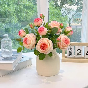 Bouquet de roses artificielles en soie, arrangement floral pour mariage, décoration intérieure, écologique, moulage par injection, style Art déco - Product Image 1