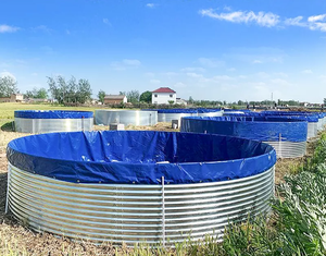 Réservoir d'eau ondulé en acier galvanisé de 5 m, 10 m, 15 m, 20 m de diamètre pour élevage de poissons - Product Image 3
