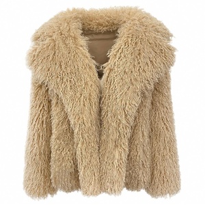 Vêtements pour femmes de style américain, automne et hiver, nouveau manteau en fourrure de mouton du <span class=keywords><strong>Tibet</strong></span> imité, manteau court chic en fourrure pour femmes - Product Image 5