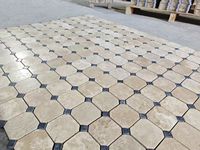 Dalles de pavé en travertin naturel personnalisées, pierres de pavage aléatoires, finition polie, dalles de sol effet vieilli