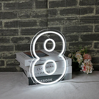 Autres décorations lumineuses LED néon géantes en acrylique pour mariage, numéros, toile de fond murale LED extérieure pour fête d'anniversaire