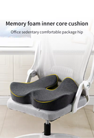 Coussins de siège en mousse à mémoire de forme orthopédiques antidérapants Coussin anti-décubitus pour soulager la douleur hémorroïde Oreiller confortable en forme de beignet
