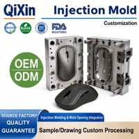 Coque de souris sans fil personnalisée moulée par injection en ABS, design ergonomique avec boutons latéraux, pièces d'ordinateur OEM ODM directement de l'usine