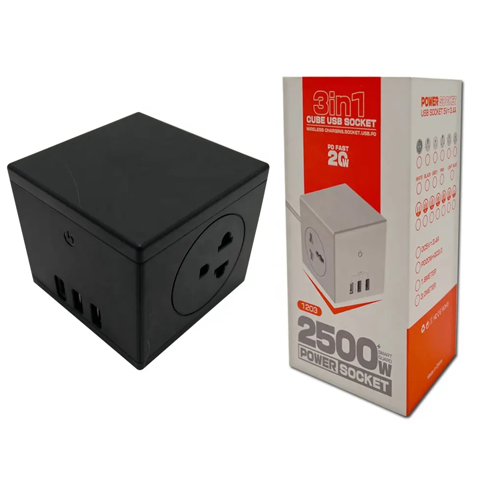 Biểu Tượng Tùy Chỉnh Thái Lan Ổ Cắm Pd20w Sạc Nhanh USB-A Và Loại C Cắm Ổ Cắm Rubik Của Cube Hình Dạng Thái Lan Ổ Cắm Điện