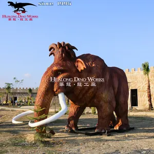 Life Size Prehistoric Animal Animatronic Mammoth Animal Model