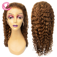 Cheveux humains vierges bruts P4/27 12A 13X4 Transparent Glueless Water Wave pour perruque avec baby hair