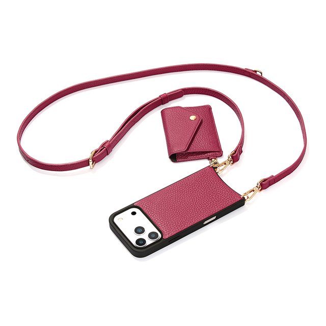 Custom Logo Fashionable Crossbody Lanyard Leather Case with Card Holder Wallet for iPhone 17 16 15 14 13 Pro Max