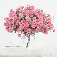 Bouquet miniature rustique de 20 tiges de fleurs artificielles, résistant aux UV, inaltérable, aspect lilas-carnation, décoration de table, fenêtre, maison