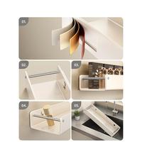 Étagère de cuisine murale multifonctionnelle rectangulaire blanche, résistante à la rouille, moderne, en acier inoxydable, pour le rangement des épices, des boîtes de conserve et des bouteilles