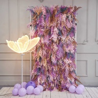 Mur de fleurs artificielles 3D en plumes d'automne, vente directe usine, pour mariages, événements commerciaux, événements de célébrités d'Internet et Saint-Valentin