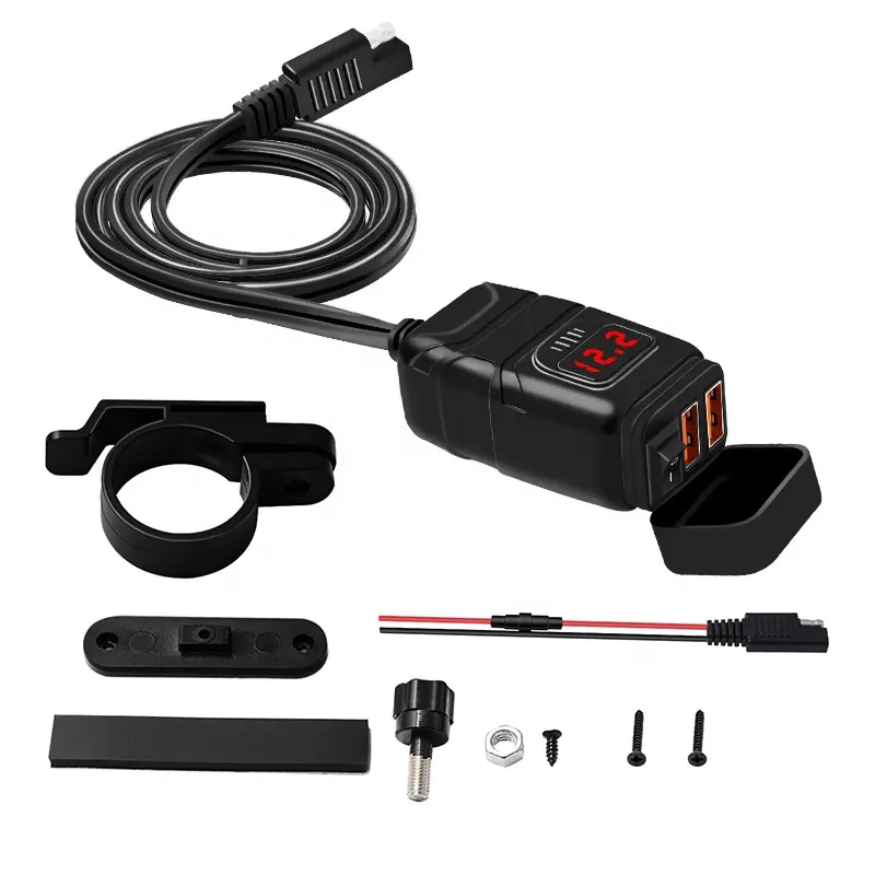 אופנוע 3.0 מהיר מטען 12V SAE כדי USB מתאם עבור Huawei