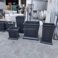 Pot bunga taman logam persegi besar Modern, Pot pohon luar ruangan Pot bunga bergaya Pot bunga & penanam