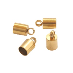 Wholesale DIY <b>Bracelet</b> Necklace Jewelry <b>Making</b> Accessories Stainless Steel Leather End Cap Pendant Clock <b>Bead</b> Chain End Caps - Product Image 1