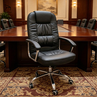 Chaise de bureau exécutive en cuir ergonomique et confortable, pivotante, à prix réduit, vente en gros 2026