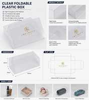 Boîte en plastique PET transparente pliable personnalisée, écologique, recyclable, emballage transparent avec logo pour cadeaux, cosmétiques, vente au détail
