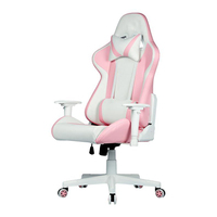 Chaise de Gaming Personnalisable avec Logo, Chaise de Jeu avec Repose-Pieds Pivotante, Meilleure Chaise PC Gaming Rose, Chaise Gamer avec Accoudoirs 2D