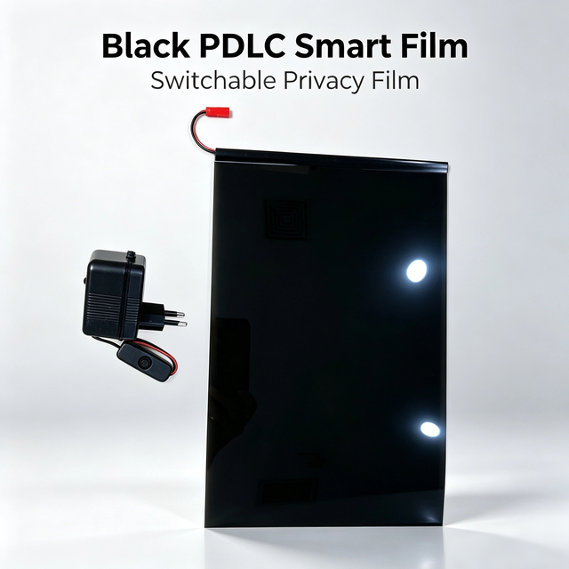 Black PDLC Smart Film A4 Sample, Switchable Privacy Smart Glass Film for Home, Hotel, Office