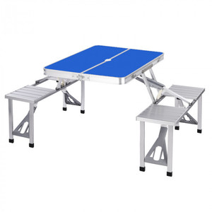 Ensemble de <span class=keywords><strong>table</strong></span> et de chaises pliantes en alliage d'aluminium moderne de haute qualité avec trou pour parasol, portable pour la plage, le pique-nique, le camping - Product Image 3