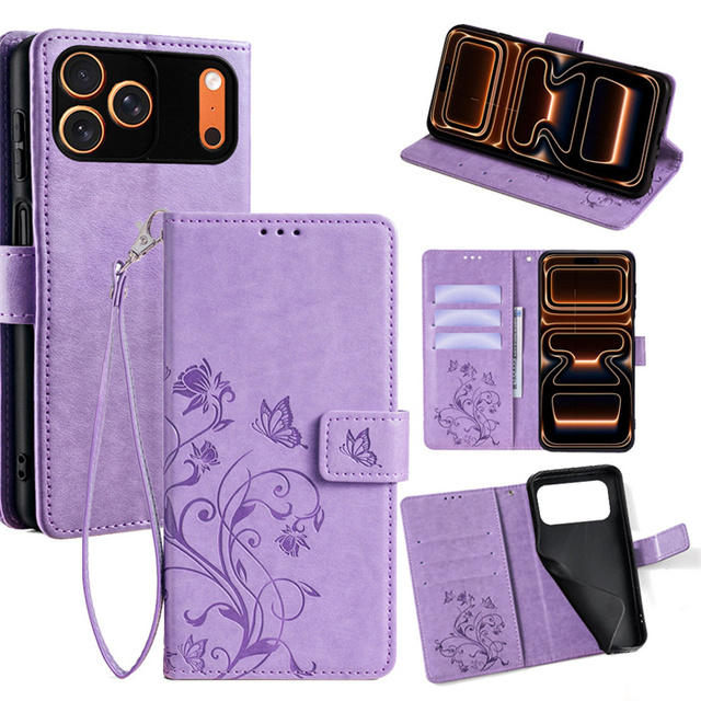 Lichicase Wallet Leather Phone Case for Oppo A6X Reno 15 Reno 15 Pro Detachable Lanyard Back Cover