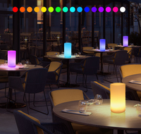 Lampe de table cylindrique LED personnalisable avec logo, alimentée par batterie, pour restaurant, bar, café, chambre et hôtel, lampe décorative