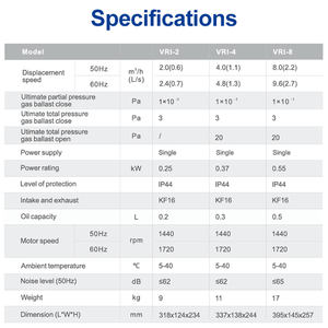 Klima için VRI-8 220V 550W 8m 3/h HVAC 2 aşamalı çift kademeli soğutma Mini döner kanatlı hava AC vakum pompası - Product Image 6