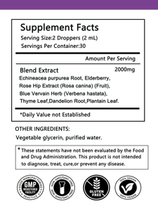 Gouttes liquides de soutien lymphatique à marque privée OEM ODM, extrait d'herbes, soutien immunitaire, complément alimentaire sans alcool - Product Image 2
