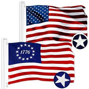 Bandera Americana DB de 2.5x4 pies, Bordada, Poliéster 300D, Diseño Betsy Ross 1776, Alta Calidad, para Interiores y Exteriores - Product Image 1