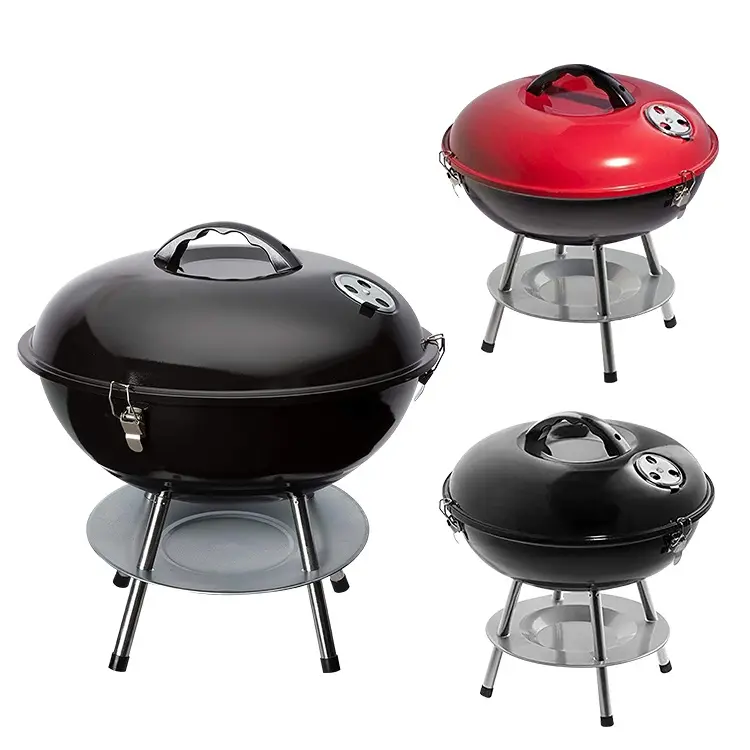 Maison Jardin Four Camping En Plein Air Portable Charbon De Bois Barbecue Bouilloire Grills Pomme Forme Barbecue Grill