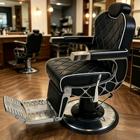Fauteuil de barbier hydraulique inclinable pour hommes, chaise de salon réglable pour barbier, fauteuil robuste pour le rasage et les soins du visage