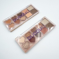 Palette de fards à paupières OEM transfrontalière imperméable, maquillage léger, tons terreux, en forme de cœur, ODM personnalisée, dix couleurs nacrées et mates